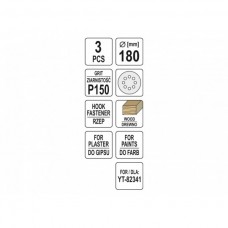 Set 3 Foi abrazive P150, 180mm Yato YT-83465..